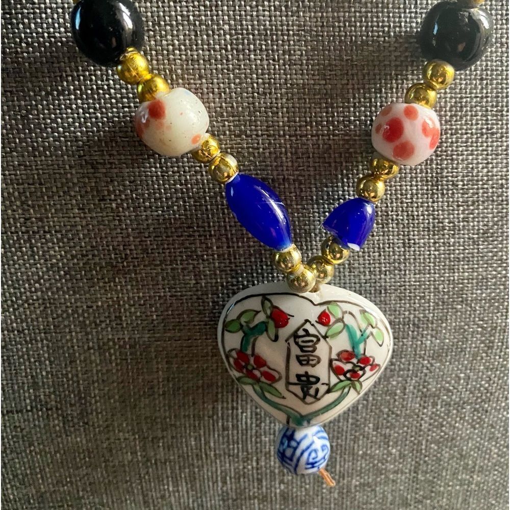 Vintage Chinese Ceramic Necklace